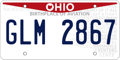OH license plate GLM2867