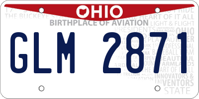 OH license plate GLM2871