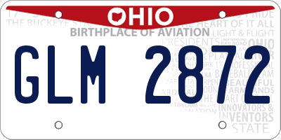 OH license plate GLM2872