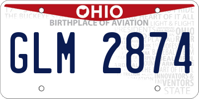 OH license plate GLM2874