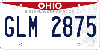 OH license plate GLM2875