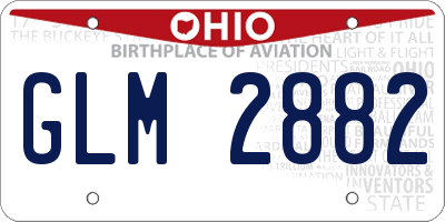 OH license plate GLM2882