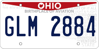 OH license plate GLM2884