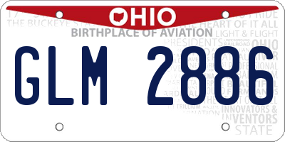 OH license plate GLM2886
