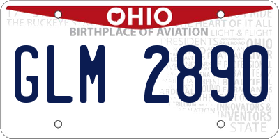 OH license plate GLM2890
