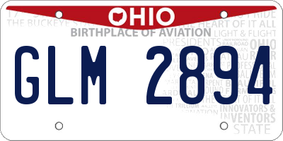 OH license plate GLM2894