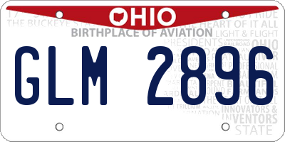 OH license plate GLM2896