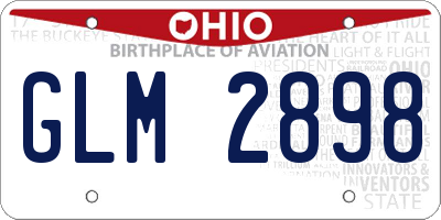 OH license plate GLM2898