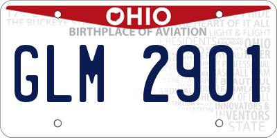 OH license plate GLM2901