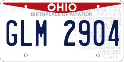 OH license plate GLM2904