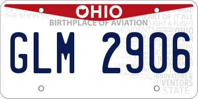 OH license plate GLM2906