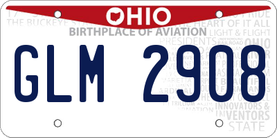 OH license plate GLM2908