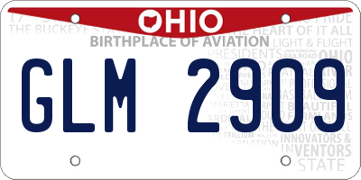 OH license plate GLM2909