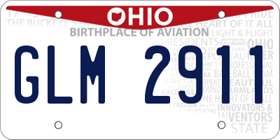 OH license plate GLM2911