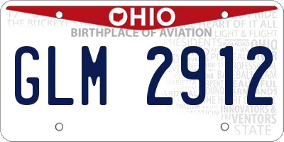 OH license plate GLM2912