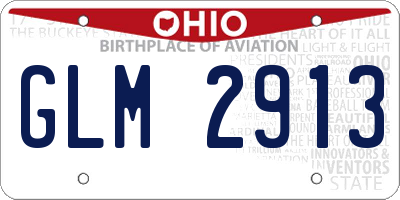 OH license plate GLM2913