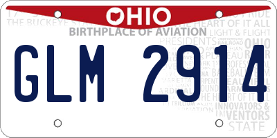 OH license plate GLM2914