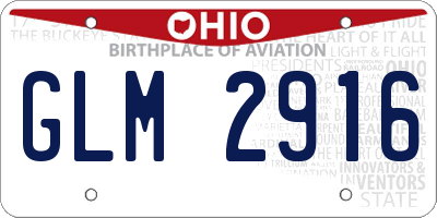 OH license plate GLM2916