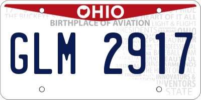OH license plate GLM2917