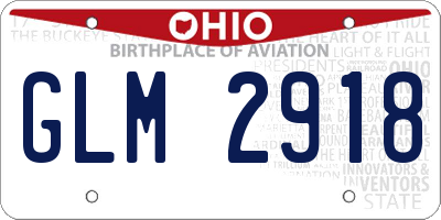 OH license plate GLM2918