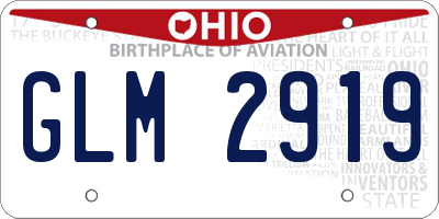 OH license plate GLM2919
