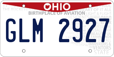 OH license plate GLM2927