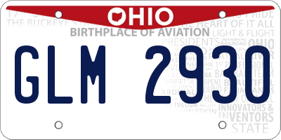 OH license plate GLM2930