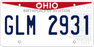 OH license plate GLM2931