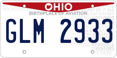 OH license plate GLM2933