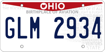 OH license plate GLM2934