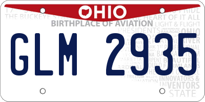 OH license plate GLM2935