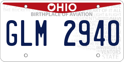 OH license plate GLM2940
