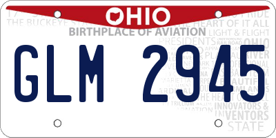 OH license plate GLM2945
