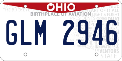 OH license plate GLM2946