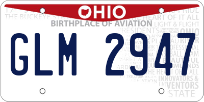 OH license plate GLM2947