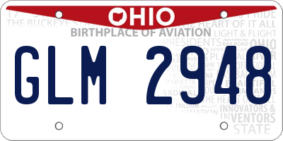 OH license plate GLM2948