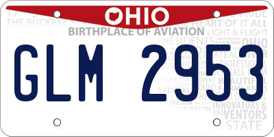 OH license plate GLM2953