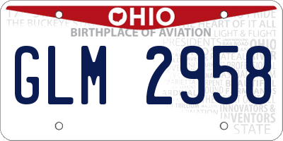 OH license plate GLM2958