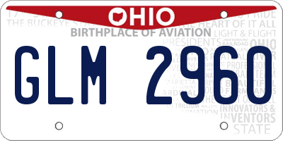 OH license plate GLM2960