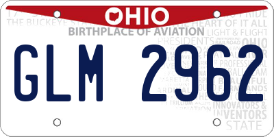 OH license plate GLM2962