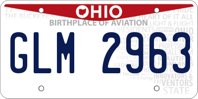 OH license plate GLM2963