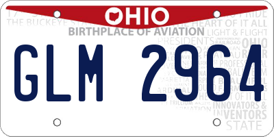OH license plate GLM2964