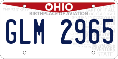 OH license plate GLM2965
