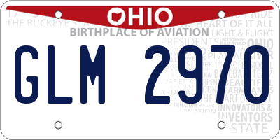 OH license plate GLM2970