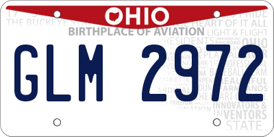 OH license plate GLM2972