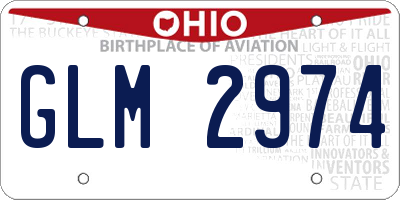 OH license plate GLM2974