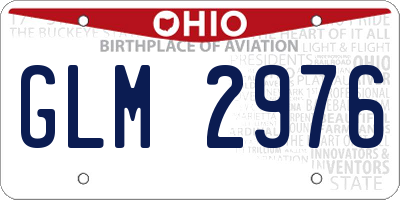 OH license plate GLM2976