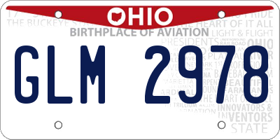 OH license plate GLM2978