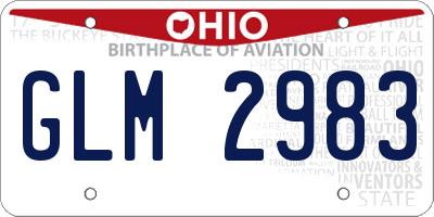OH license plate GLM2983