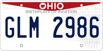 OH license plate GLM2986